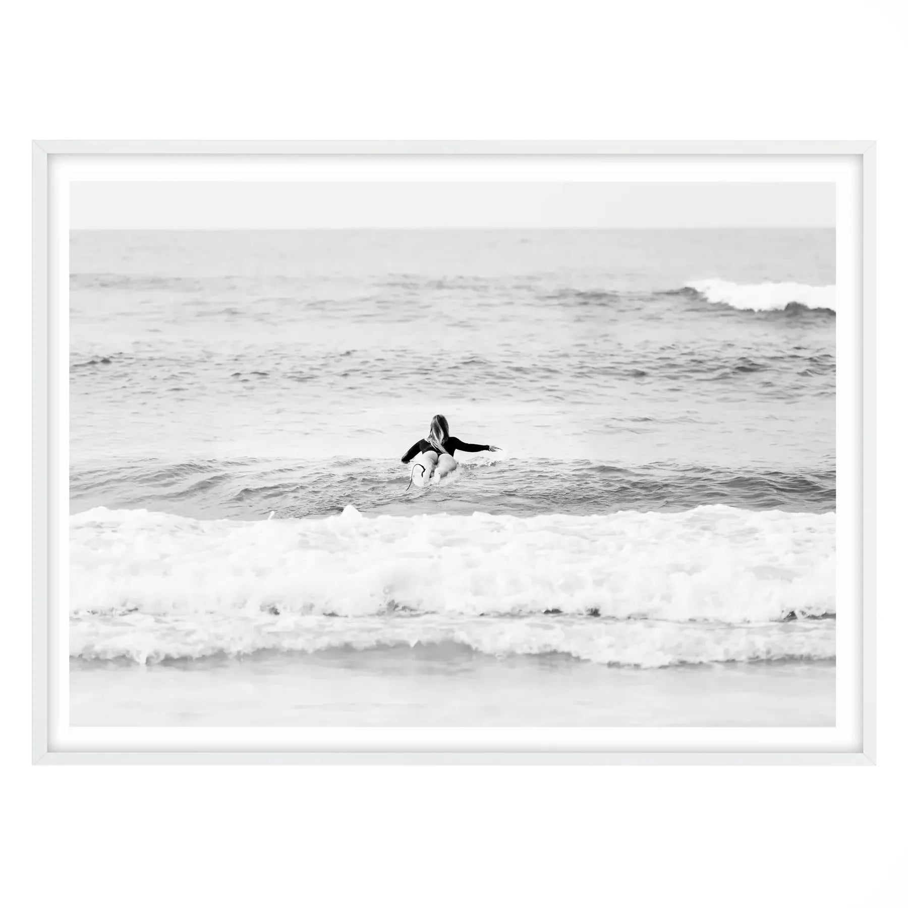 Chasing Waves, Manly Beach - Black and White