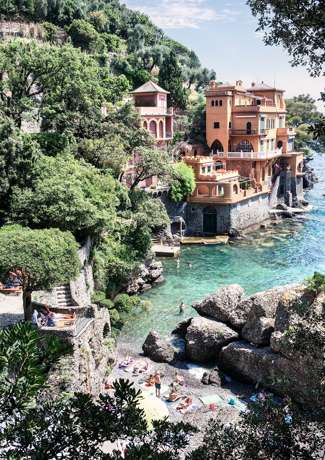 Baia Cannone Hidden Gem, Portofino - Vertical - Nostalgic Edit - Wall Art Print