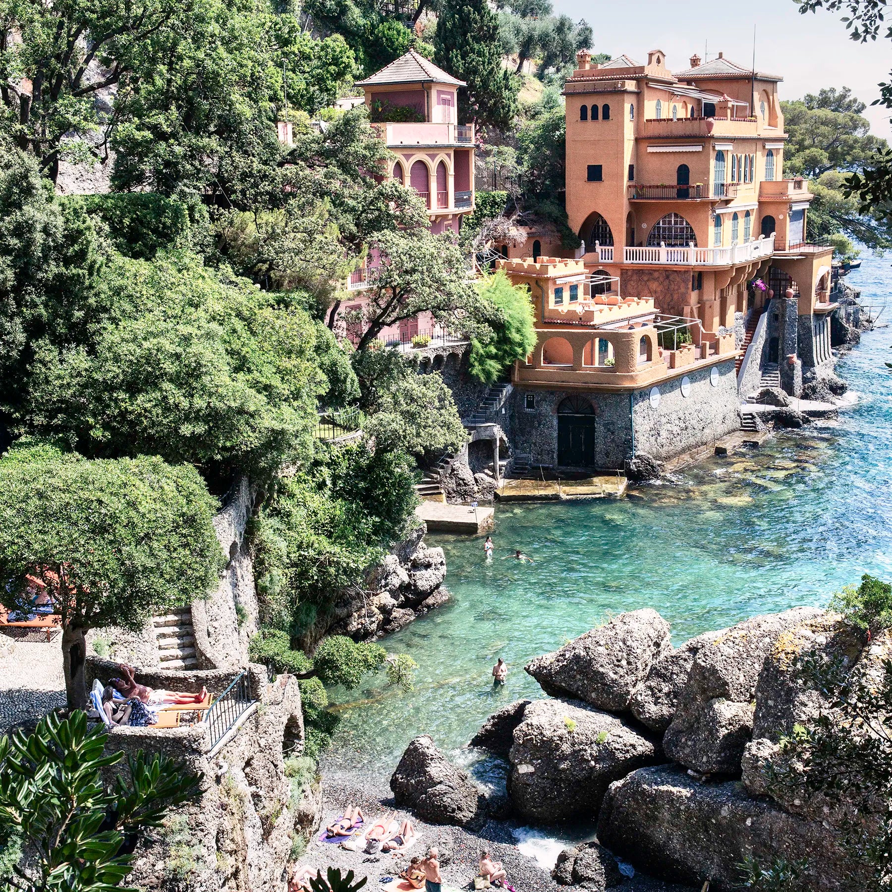 Baia Cannone Hidden Gem, Portofino - Square - Nostalgic Edit - Wall Art Print