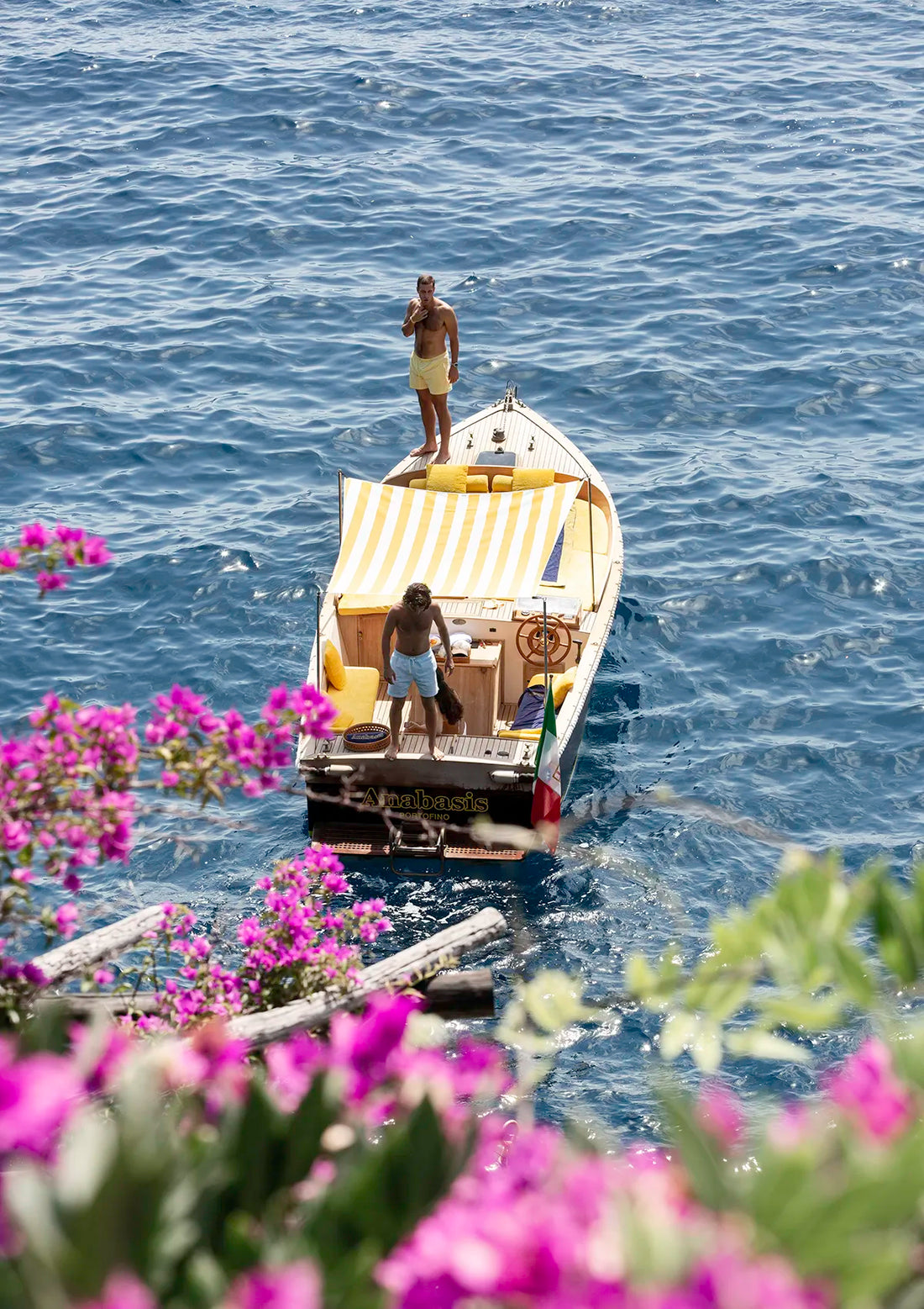 Boat Day Bliss, Portofino - Vertical - Nostalgic Edit - Wall Art Print