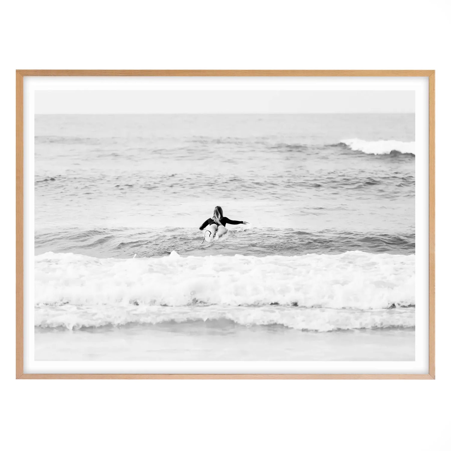 Chasing Waves, Manly Beach - Black and White