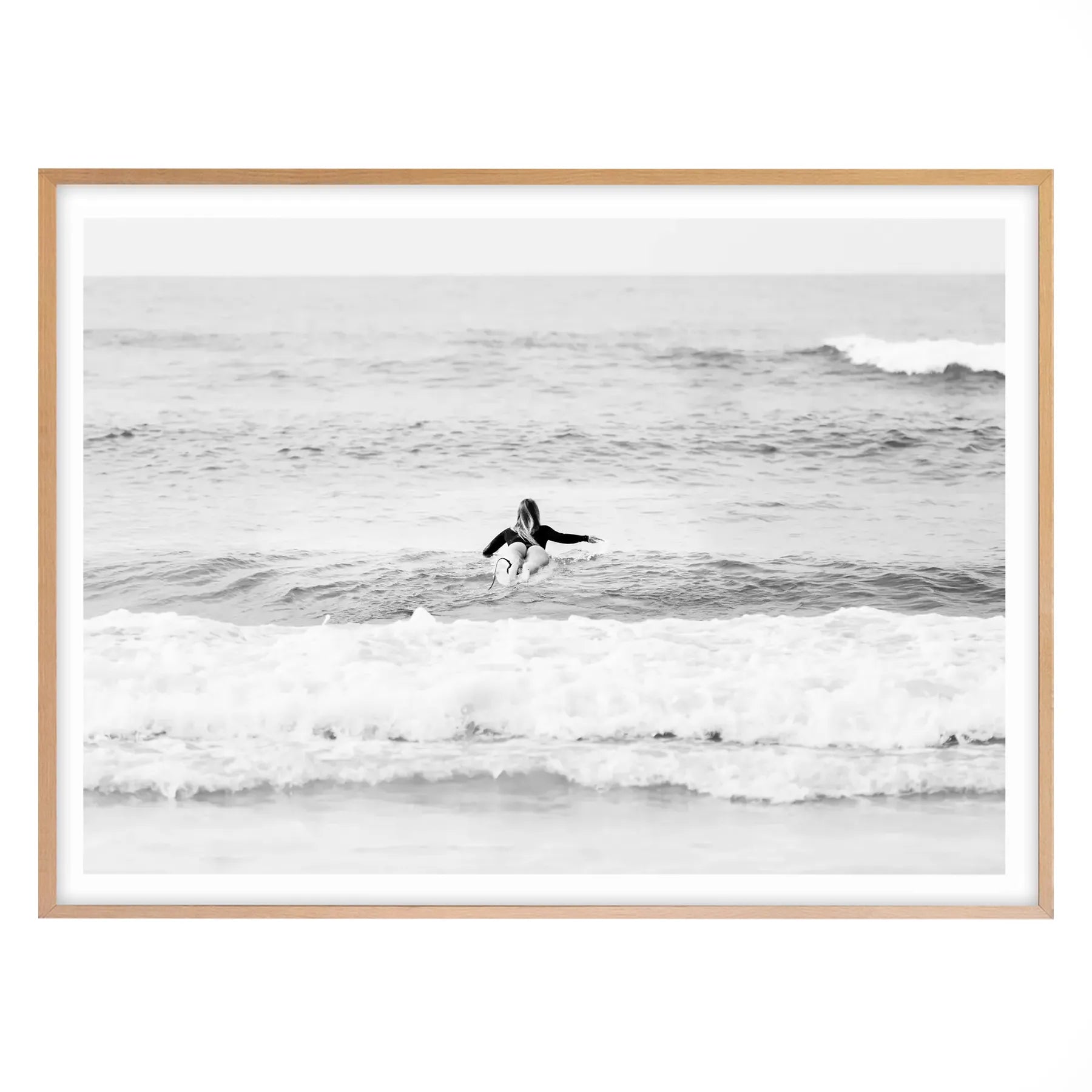 Chasing Waves, Manly Beach - Black and White