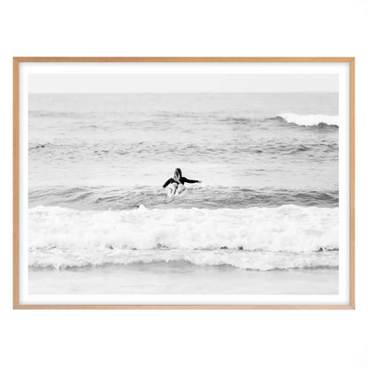 Chasing Waves, Manly Beach - Black and White