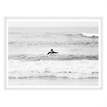 Chasing Waves, Manly Beach - Black and White