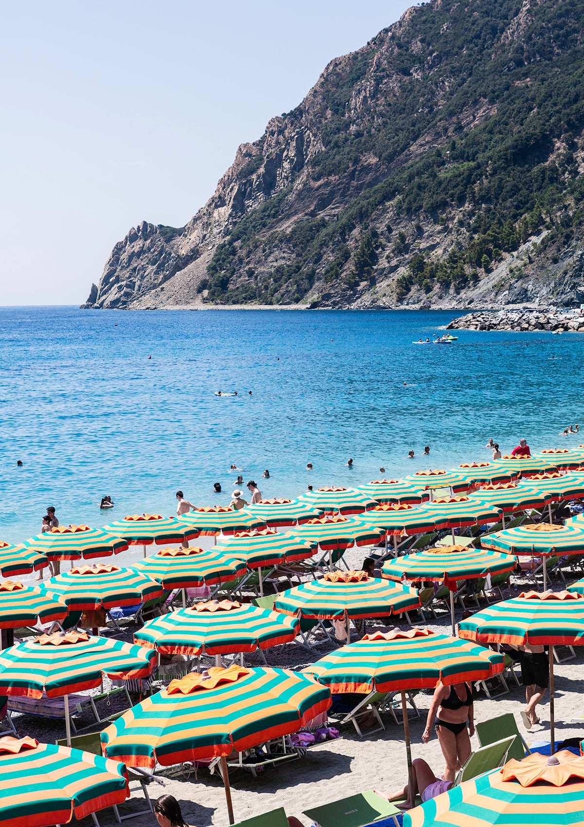 Monterosso Stripes, Cinque Terre - Nostalgic Edit - Wall Art Print