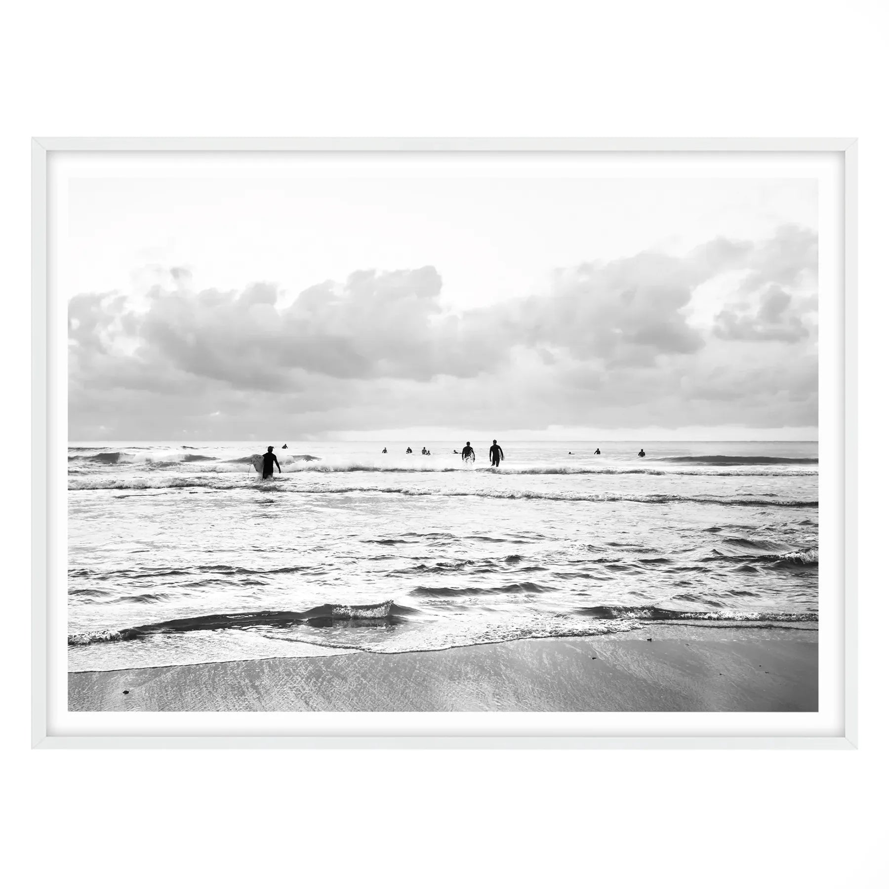 Morning Wave Hunters, Manly - Black and White