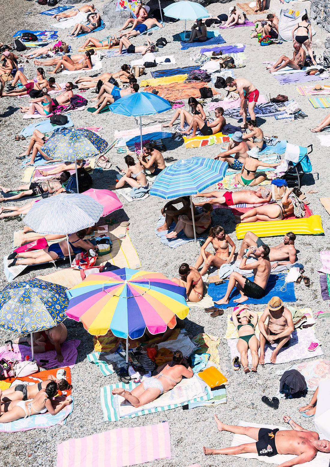 Packed Paradise, Monterosso, Cinque Terre - Nostalgic Edit - Wall Art Print