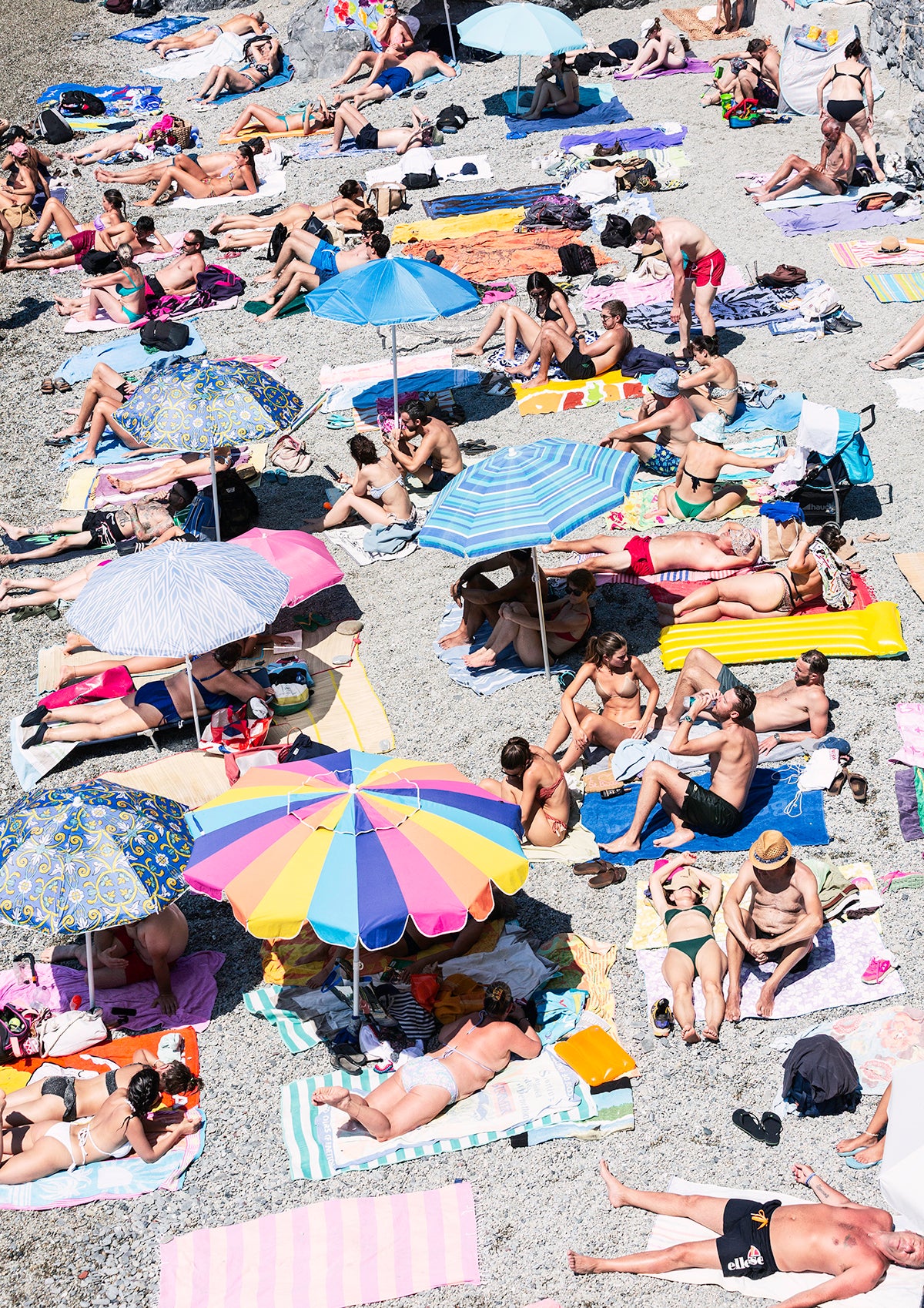 Packed Paradise, Monterosso, Cinque Terre - Nostalgic Edit - Wall Art Print