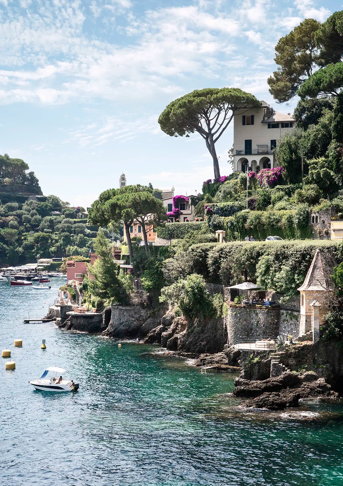 Portofino Sea Views, Baia Cannone, Portofino - Nostalgic Edit - Wall Art Print