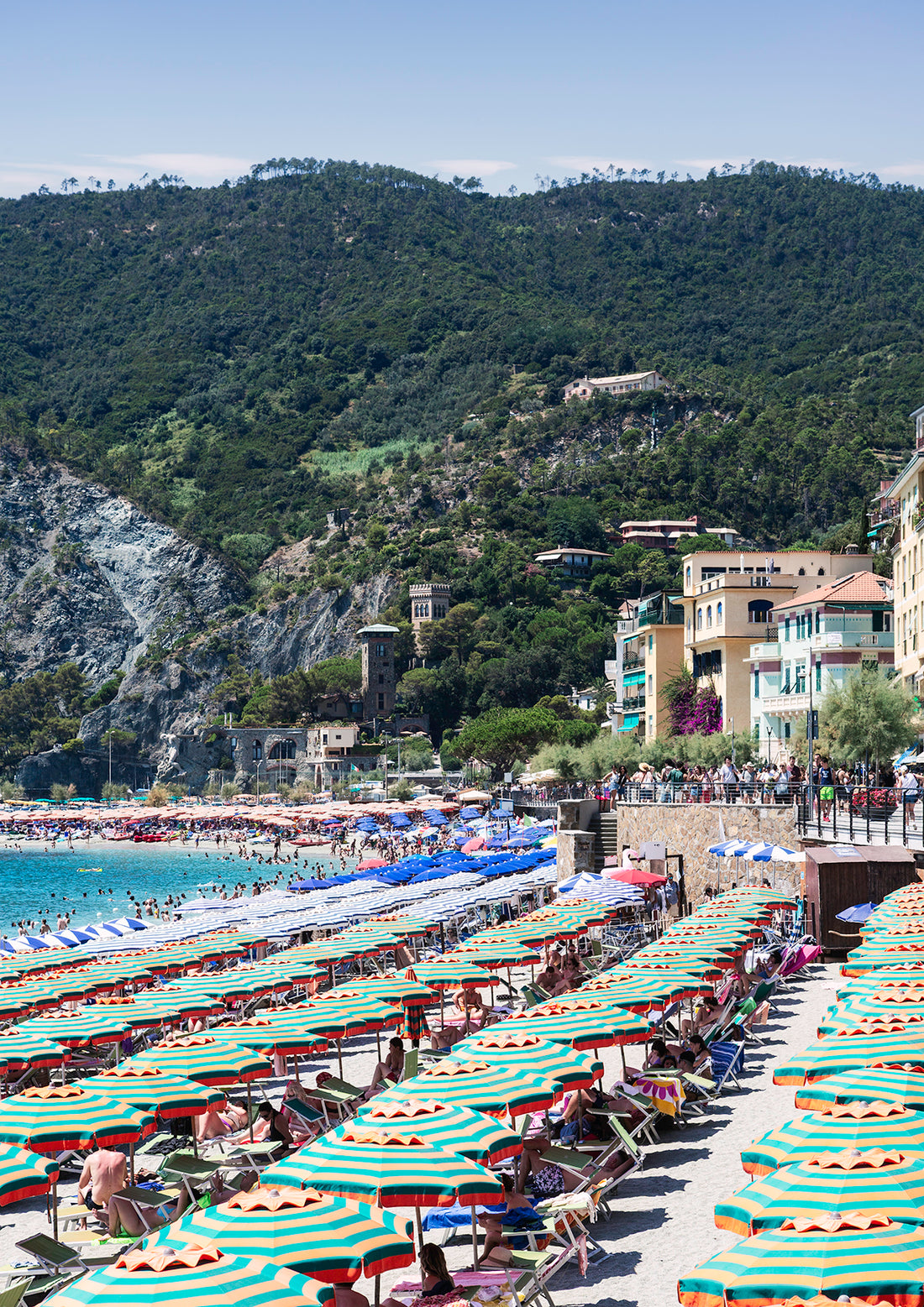 Sun Drenched Days in Monterosso Al Mare, Monterosso, Cinque Terre - Nostalgic Edit - Wall Art Print