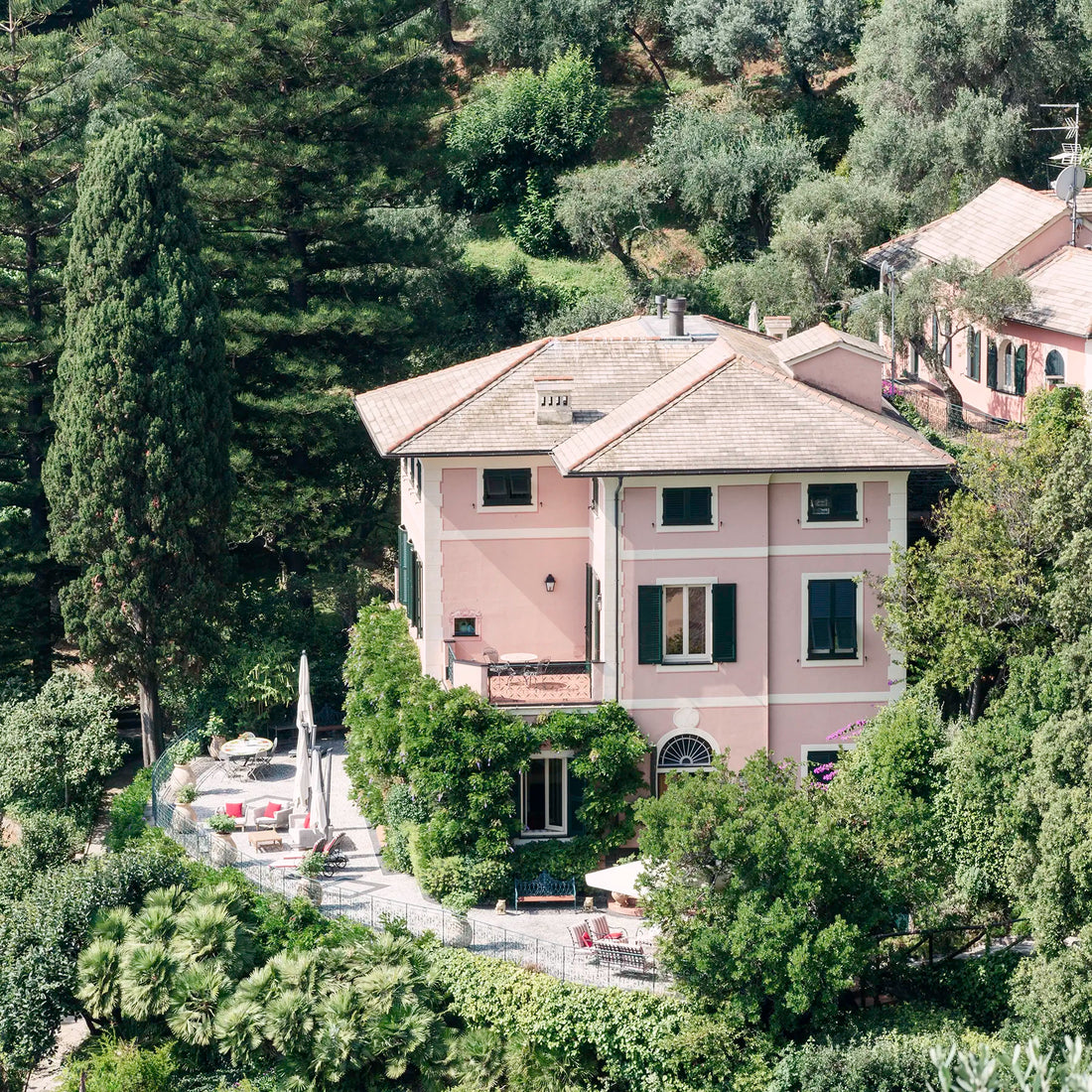 The Enchanted Terrace, Portofino - Square - Nostalgic Edit - Wall Art Print